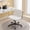 Teddy Velvet | Off-White, variant on Luku Contemporary Criss Cross Office Chair on Wheels, Armless Wide Seat, 360° Swivel, Height Adjustable for Home Office, Study, and Vanity Use