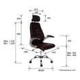 thumbnail image 5 of Silla de Escritorio Ejecutiva Offiho Ergonómica con Cabecera Reclinable tapiz Soft revolving leather color chocolate, 5 of 5