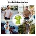 thumbnail image 3 of Kdxio Green Apple Print Men's Short Sleeve Polo Shirt,Midweight Men's Shirt-Medium, 3 of 5