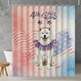 thumbnail image 2 of 4th of July Samoyed Celebrates Independence Day Shower Curtain Siberian Sammy Dog Lover Waterproof Bathroom Bathtub Curtain - 12010, 2 of 5