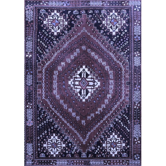 Ahgly Company Indoor Rectangle Persian Blue Traditional Area Rugs, 4' x 6'