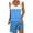 Blue, variant on Mini Dresses for Women 2024 Plus Size Comfort Printed Sleeveless V-Neck Dress