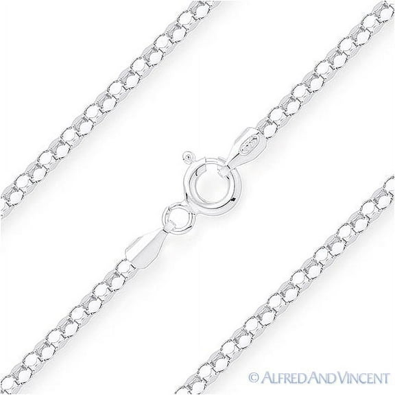 1.8mm Coreana Link Italian Chain Necklace in 925 Sterling Silver w/ Rhodium