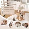 thumbnail image 4 of Demi Bonn 64" Modern Cat Tree Tower for Indoor Cats, Multi-Level Cat Condo with Scratching Posts, Perch, Washable Removable Cushions, Cat Furniture, Beige, 4 of 8