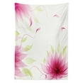 thumbnail image 3 of Ambesonne Flower Tablecloth Rectangular Table Cover, Abstract Natural Lotus, 60"x84", Pink and White, 3 of 4