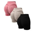 thumbnail image 3 of Abomasnow 3-Pack Women's Workout Shorts High-Waisted Yoga Shorts with Tummy Support Seamless Design, 3 of 3