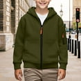 thumbnail image 2 of XIMIN Youth Boys Full Zip Long Sleeve Fleece Lined Hooded Hoodies Sweatshirt with Pockets Teen Lightweight Fall Winter Warm Trendy Pullover, 2 of 5