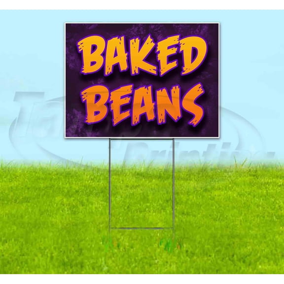 Baked Beans (18" x 24") Yard Sign, Includes Metal Step Stake