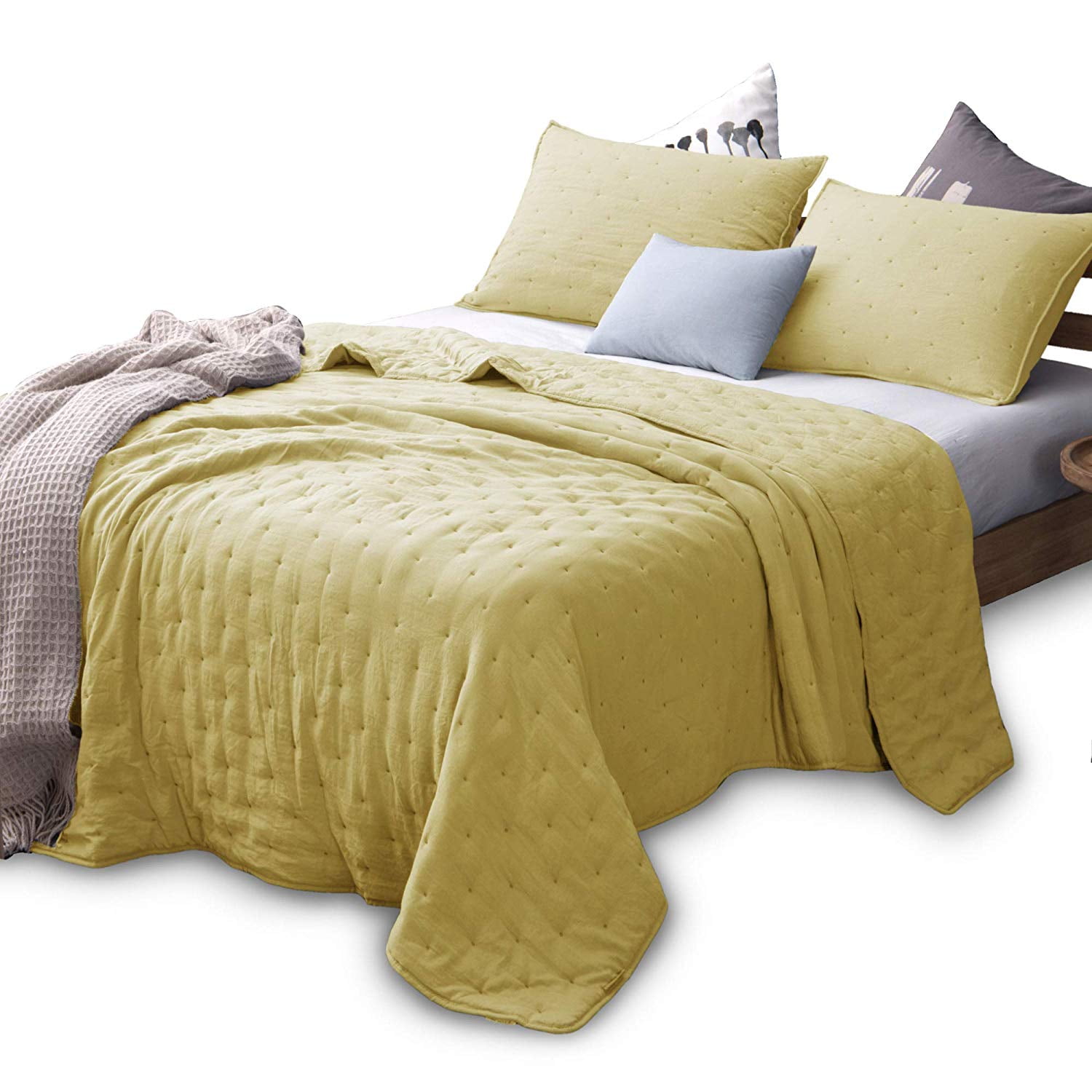 Kasentex QuiltCoverletBedspreadBlanketSet + Two Shams, Ultra Soft