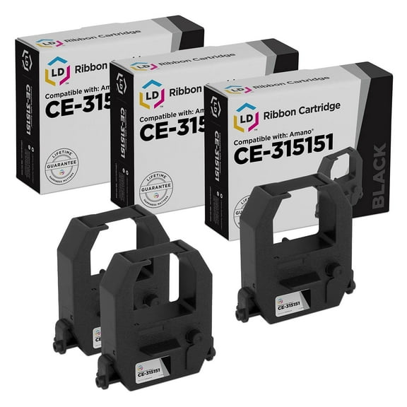 LD Compatible Replacement 3PK CE-315151 CE315151 Black Ribbon for Amano AGP5000 BX6000 EX3000