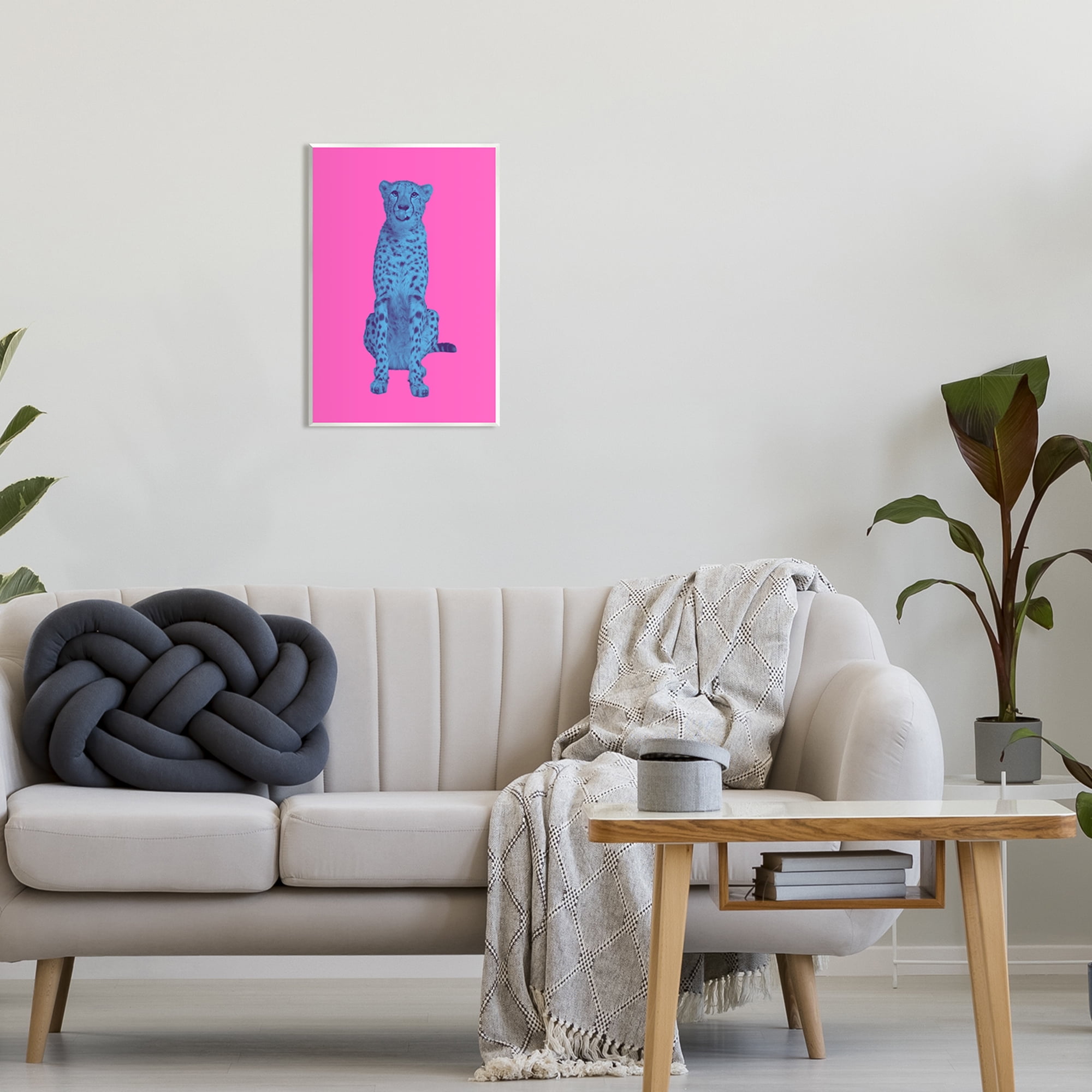 Stupell Industries Bold Leopard on Pink Animals & Insects Painting Unframed Art Print Wall Art, 13 x 19