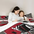 thumbnail image 5 of Homewish Sport City Silhouette Queen Comforter Set,Football Rugby Helmet Bedding Sets,Red Brown Bedding Comforter Set For Bots Kids,Breathable Home Decor Reversible,3 Pieces, 5 of 8