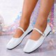 thumbnail image 4 of Zapatos Negros de Mujer Versátil Hebilla Mary Plus Tamaño Estilo Primavera / Verano Moderno Cómodo Tacón Bajo Zapatos Planos Portátiles Zapatos Negros Tacones, 4 of 6