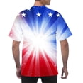 thumbnail image 4 of UVEASISHA Men Lightweight T Shirts American Flag Printed Short Sleeve Casual T-Shirt 4th of July Holiday Party Tee Tops Big and Tall Summer Tees Light Blue XXXXXL, 4 of 6
