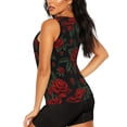 thumbnail image 3 of Xecao Roses print women's scoop neck, loose-fit workout tank tops for the gym., 3 of 9