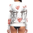 thumbnail image 2 of joogoo Womens UPF 50+ Rash Guard Cute Birds Couple Hearts Long Sleeve UV Protection Sun Shirts Tops S, 2 of 7