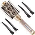 thumbnail image 1 of wonima11 Round Brush, Nano Thermal Ceramic & Ionic Tech Round Barrel Boar Bristles Hair Brush, Roller Brush for Blow Drying, Curling, Straightening and Hair Styling, 4 Free Clips (1.3 inch, 32mm), 1 of 1