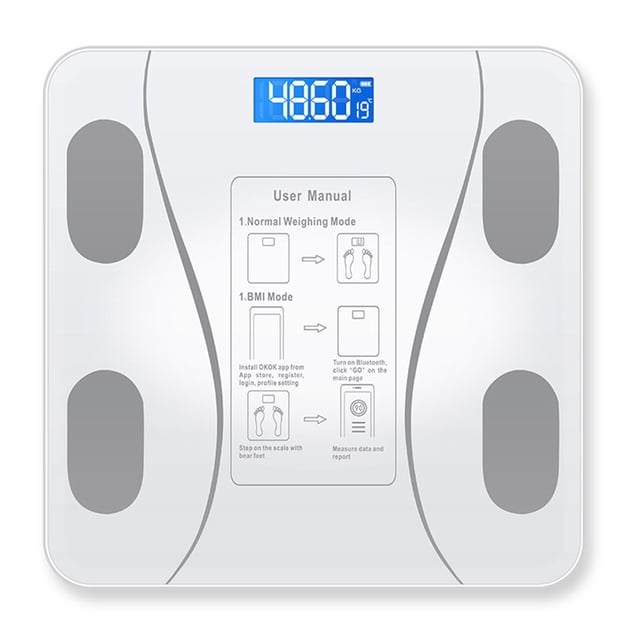 FLhrweasw Básculas Pesaje Báscula Peso Electrónica Corporal Compatible Con (Blanco)