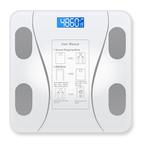 Bsvklp Básculas Pesaje Báscula Peso Electrónica Corporal Compatible Con (Blanco)
