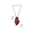 thumbnail image 3 of Yhmxh Collar con rosa en forma de corazón y cadena con forma de corazón y flor envuelta en estilo oscuro, ideal como regalo de San Valentín., 3 of 6