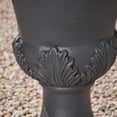 thumbnail image 4 of Delphine Urn Planter Black Magnesium Oxide Roman Style with Drainage Hole Indoor Outdoor Multi-Purpose Faux-Stone Planter No Assembly, 4 of 8