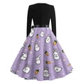 thumbnail image 4 of Women's Casual Fashion Crew Neck Retro Dress with Easter Print Trendy Vintage Style Dresses with Bunny and Egg Patterns for Spring Holiday Party and Daily Wear Carnival, 4 of 4