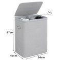 thumbnail image 4 of 100L Cesto de Ropa Sucia con Tapa, Contenedor Plagable y Portátil con 2 Bolsas de Lavandería Extraíbles, Almacenamiento para Baños, Recámaras y Lavanderías (Gris Claro), 4 of 9