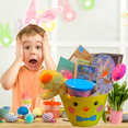 thumbnail image 4 of Happy Easter Gift Basket  with Yellow Duck Plush Toy Paint Set Cotton Candy Easter Toys & Candies for Boys Girls Holiday Treats Birthday Party Favors Care Package (Contents Vary), 4 of 8