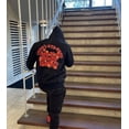 thumbnail image 3 of Sudadera con capucha de gran tamaño retro con estampado de letras cardioides para hombre, sudadera estilo hip-hop callejero Y2K, jersey informal estilo Harajuku, ropa grunge para mujer, 3 of 4
