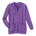 thumbnail image 6 of CATALOG CLASSICS Womens Fleece Jacket Snap Front Cardigan Sweatshirt for Women, 3X, Purple, 6 of 10