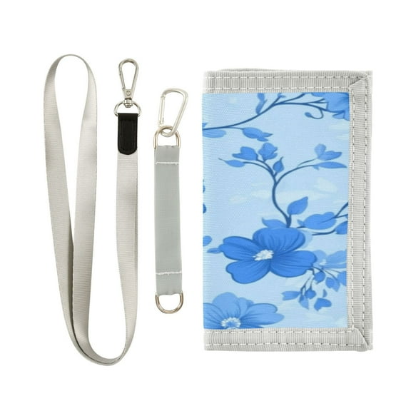 Cloth Purse Boys' Novelty Wallets Girls' Novelty Wallets Men's Wallets Women's Wallets Card Wallet Cash Wallet Student ID Bag Coin Wallet Pretty Blue Flowers