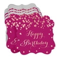 thumbnail image 3 of Inkdotpot Real Rose Gold Foil Happy Birthday Tags Favor Bracket Shape Hang Pack Of 50 Paper Tags, 3 of 7