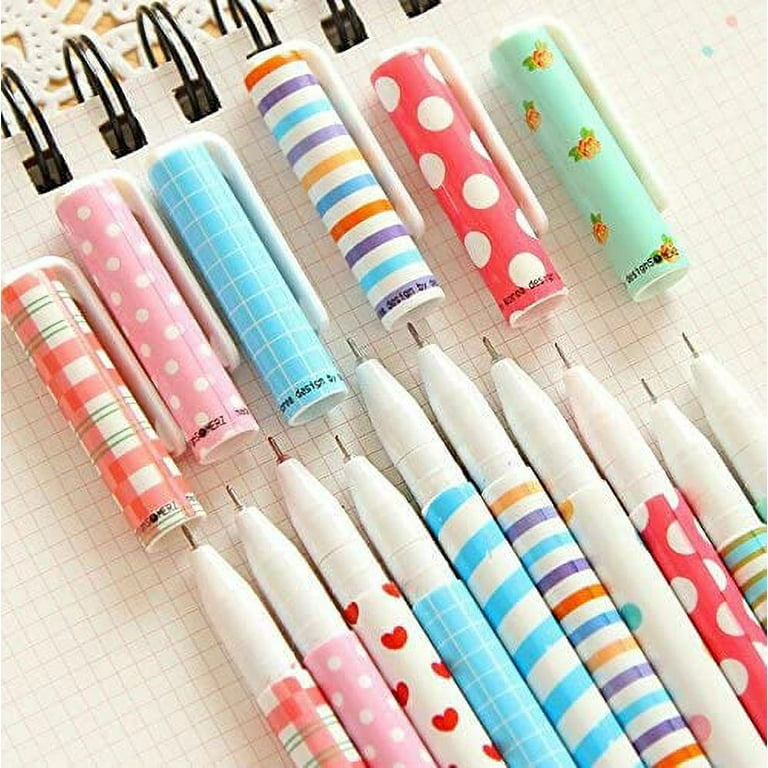 10 Multi Colors Cute Pens for Girls, Colorful Gel Ink Pens, 10 Pcs Kawaii Roller Ball Fine Point Pen Set for Kids Girls Children Students Teens Gifts(