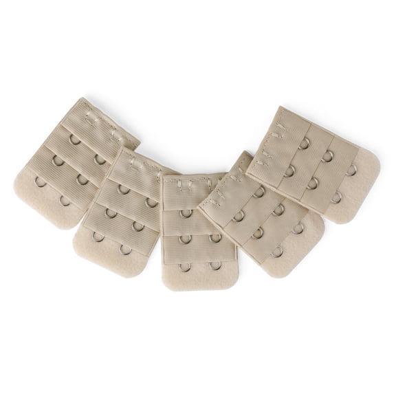 INSPIRE CHIC Women's 3 Rows 2 Hooks Underwear Bra Extender Brassiere Extension Hooks Strap Adapter Beige-1 5