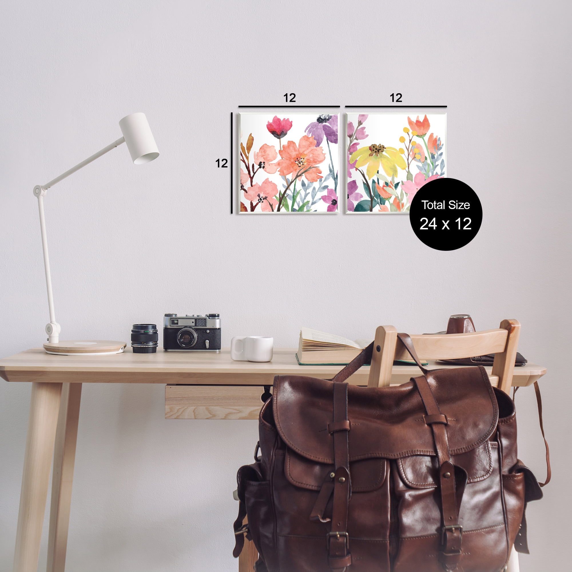 Stupell Industries Spring Florals on White Botanical & Floral Painting Unframed Art Print Wall Art, 12 x 12