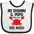 thumbnail image 3 of Inktastic My Grammy and Pops Love Me Grandson Crab Boys or Girls Baby Bib, 3 of 4