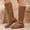 #328-Brown, variant on Wowcloth Women's Knee-High Boots – Winter Straight-Cut Design, Solid Color Round Toe with Side Zipper, Low Block Heel for Fashion Casual Style