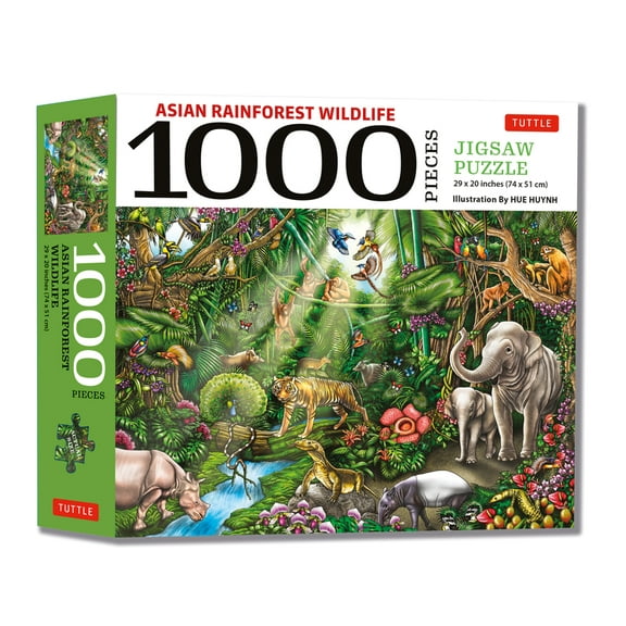 Asian Rainforest Wildlife - 1000 Piece Jigsaw Puzzle: Finished Size 29 in X 20 Inch (74 X 51 CM), (Hardcover)