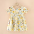 thumbnail image 2 of felwors Robe d'Été pour Filles, Encolure Carrée, Manches Courtes, Taille Croisée, Robe Trapèze Courte Décontractée, 2 of 5