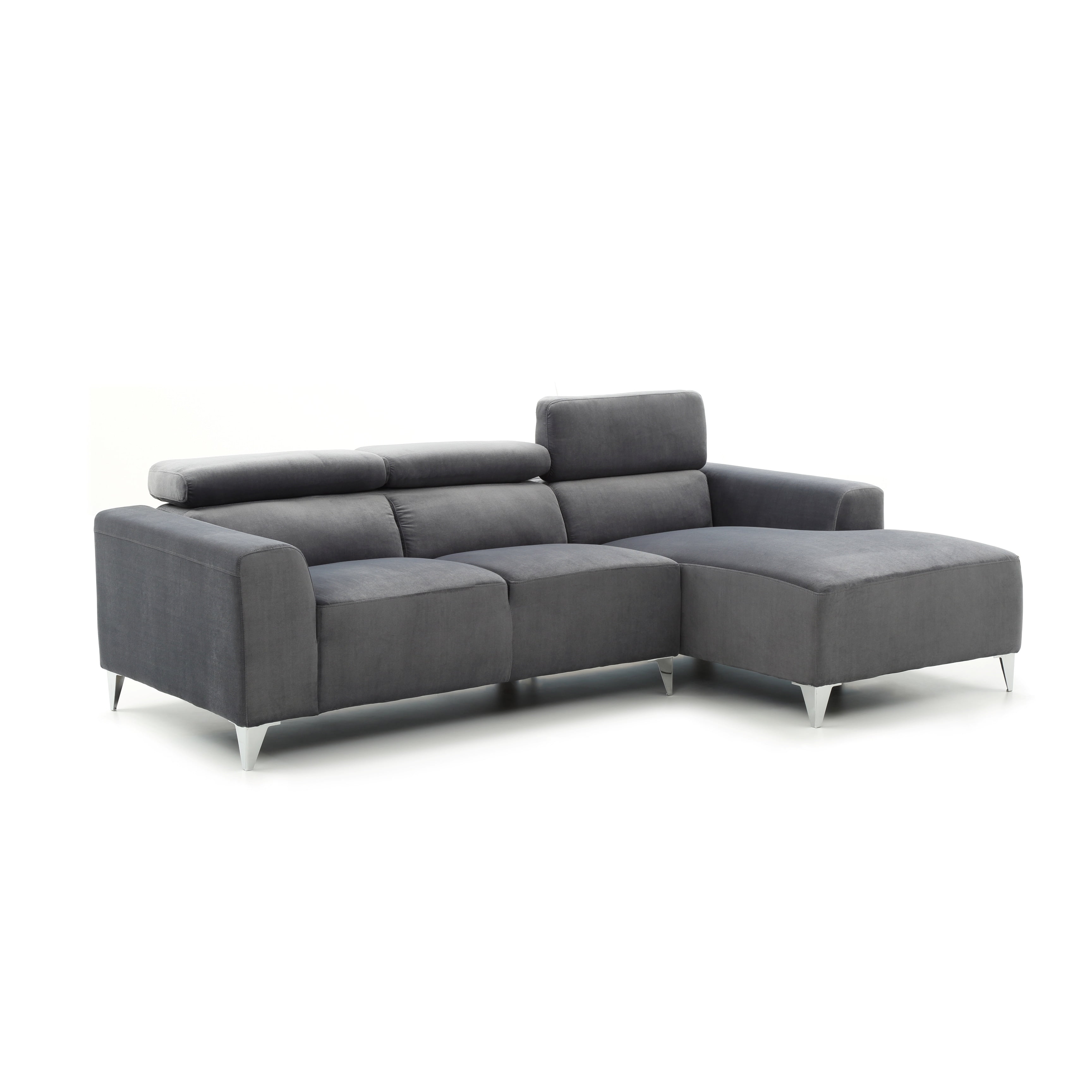 Lyke Home Microsuede Adjule Headrest Sofa Sectional