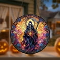 thumbnail image 2 of Gothic Halloween Stained Glass Window Decor, Dark And Floral Halloween Decor., 2 of 8