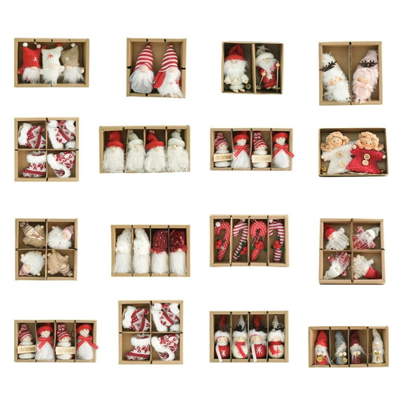 Xiwaer Christmas Tree Snowman Wool Pendant Cute Doll Doll Box Accessories Christmas Decorations A