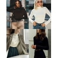 thumbnail image 4 of Ekouaer 3 Pack Turtleneck Shirt Women Long Sleeve Mock Neck Thermal Base Layer Slim Fit Soft Stretch Undershirts Tops, 4 of 5