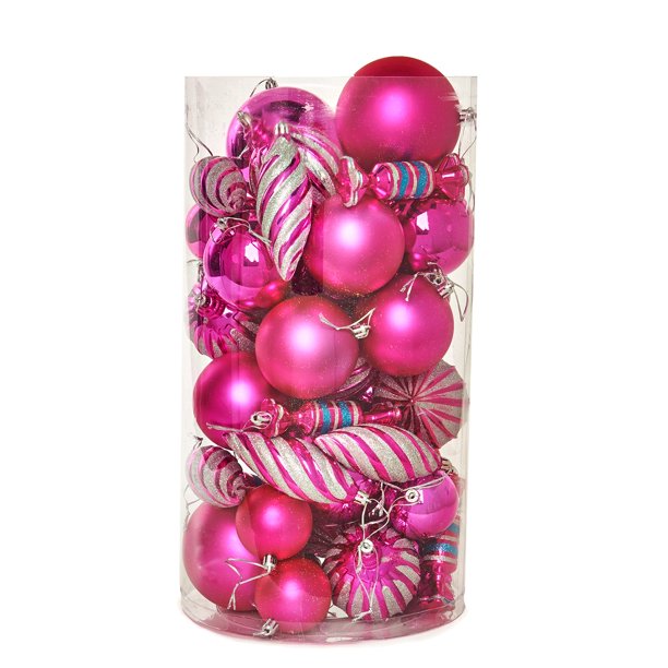 Pink Assorted Ornament Set (48)