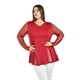 thumbnail image 1 of Blusa con detalle de malla Roman Fashion /Tallas Extras, 229 (Rojo) rojo 40, 1 of 6