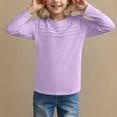 thumbnail image 7 of Mgmyaa Girls Long Sleeve T-Shirts Pleated Front Soft Cute Casual Crewneck Top Blouses 5-14 Years, 7 of 7