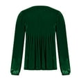 thumbnail image 5 of Guluxicc Womens Crewneck Long Sleeve Tops Casual Ruffle Cropped Shirt Solid Color Loose Fit Shirts, Green, L, 5 of 7