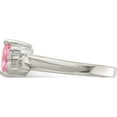 thumbnail image 4 of Sterling Silver Pink & White Cz Ring (Size 6) Made In Thailand qr4381-6, 4 of 6