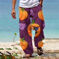 thumbnail image 3 of HCURIBAD Baggy Pants, Pants for Men Men's Casual Pants Halloween Pumpkinhead Beach Pants with Pockets 2024 New, Halloween Pants, Halloween Pajamas, (Clearance) C L, 3 of 5