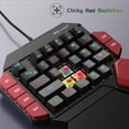 thumbnail image 4 of One Handed Professional Gaming Keyboard, RGB Backlit 35 Keys Mini Wired Mechanical Keyboard with Red Switch for PC Gamer, Support 6 Macro Keys - Black/Red, 4 of 4